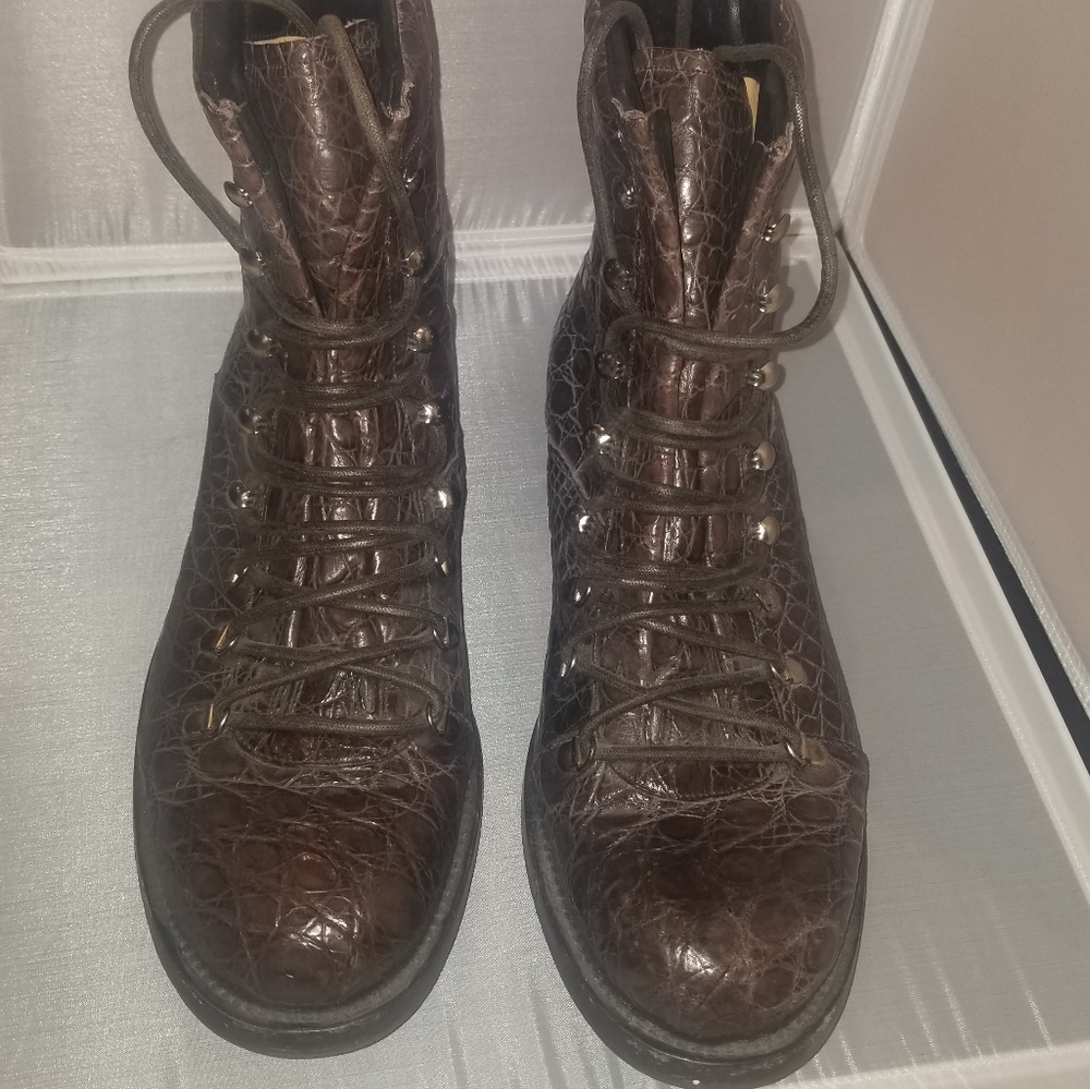 Bally Crocodile Lace-Up Boot - Picture 2 of 11